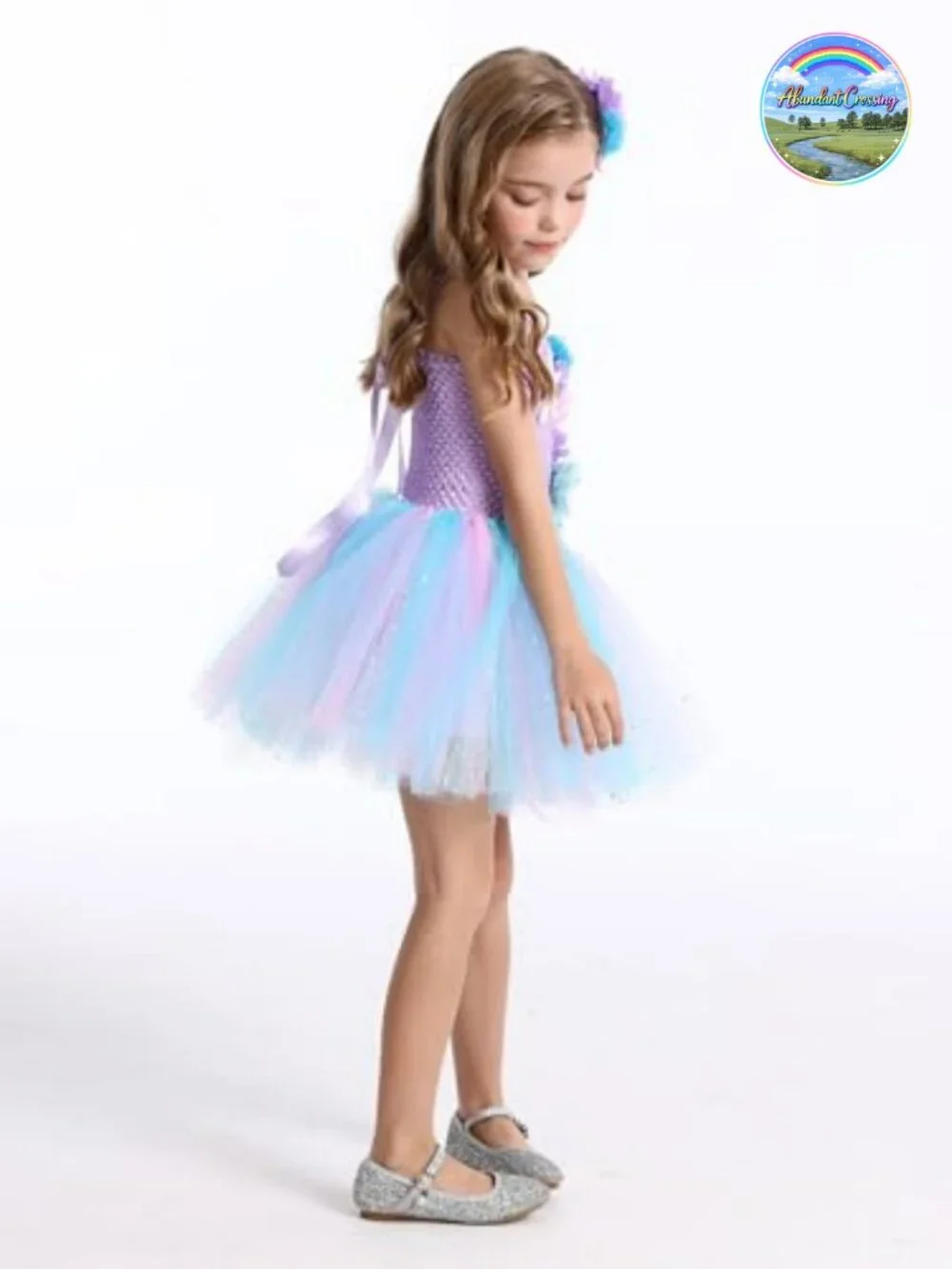 Girls Mermaid Tutu Dress Costume with Starfish Headband